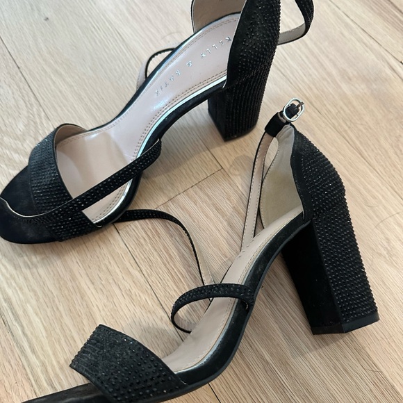 Kelly & katie Elegant Black Heeled Sandals size 9 - Picture 1 of 3